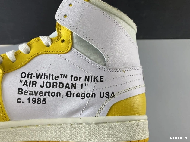 White NRG Dark x Yellow-Cone Jordan Powder 1 Off-White Air AQ0818-149 0702